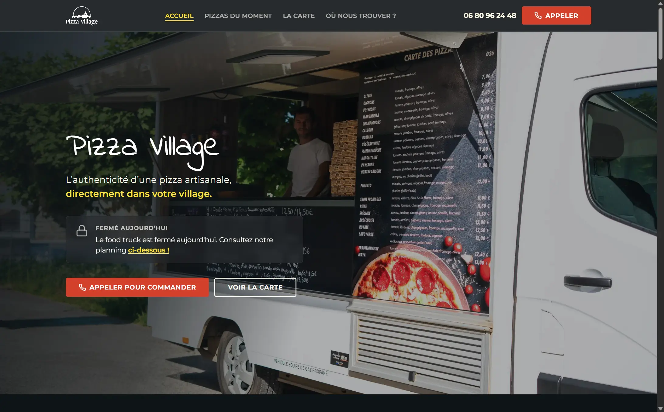 Site web vitrine – Pizza Village